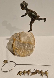 lot 51 image: Vintage CURTIS JERE 20th Century Bronze Sculpture on Rock