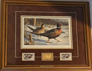 lot 96 image: 1991 Minnesota Pheasant Habitat Print & Stamps by JIM HAUTMAN