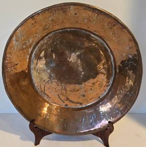 lot 99 image: Vintage Handmade Copper Plate from Turkey 