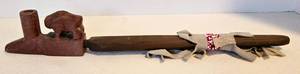 lot 100 image: Vintage Native American Indian Catlinite Buffalo Pipe