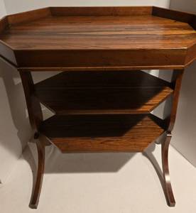 lot 111 image: Vintage BAKER FURNITURE Octagonal Tiered Side Table 