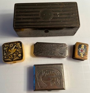 lot 55 image: Vintage Collectible BOXES - AutoStrap Safety Razor Box, Goliath & Decorative Metal - Qty 5