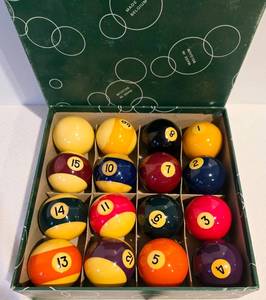 lot 107 image: Vintage ARAMITH Belgian Billiard Pool Balls Set 