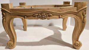 lot 112 image: Vintage Hand Carved ITALIAN Unfinished Carved Wood Footstool