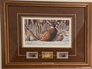 lot 116 image: 2001 Minnesota Pheasant Habitat Print & Stamps by JOHN FREIBERG