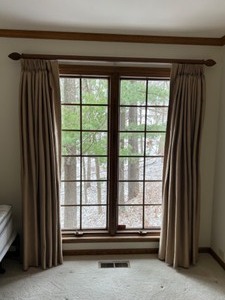 lot 134 image: Dupioni Silk Thermal Blackout Custom Made Drapes - Qty 4 Panels