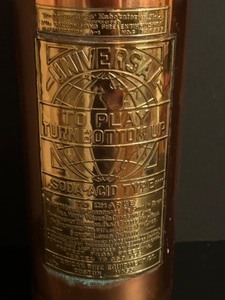 lot 147 image: Solid Copper Antique FIRE EXTINGUISHER Made into a Cane Stand