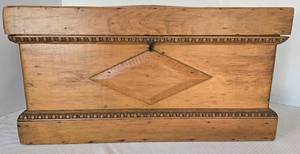 lot 213 image: Antique Wooden Blanket Chest wHandcrafted Details