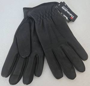 lot 217 image: Mens Deerskin Black Leather Gloves - NEW