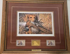 lot 239 image: 1985 Minnesota Pheasant Habitat Print & Stamp by JIM KILLEN