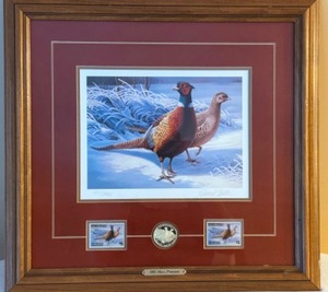 lot 260 image: 2005 Minnesota Pheasant Habitat Print & Stamps by DAVID CHAPMAN