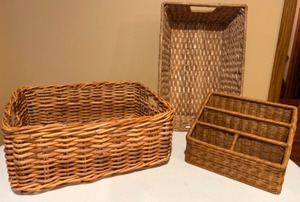 lot 263 image: BASKETS For decor, Baskets for Storage, Basket Trio - Qty 3