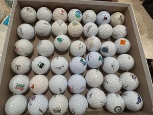 lot 293 image: Vintage lot of Advertising GOLF BALLS Courses, Clubs, Tournaments & Products
