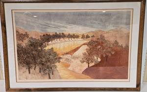 lot 281 image: Joseph Culpepper Vintage Rivers Edge Etching, Signed