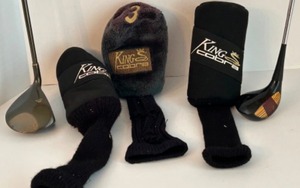 lot 300 image: Vintage Lot of KING COBRA Items Including Ti Driver, Baffler and 4 Club Covers