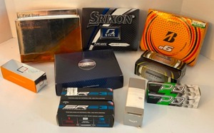 lot 306 image: Large Lot of New in Boxes and Sleeves GOLF BALLS Zero Fusion, Bridgestone, Srixon, PD & More