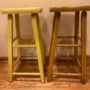 lot 320 image: Pair of 1960s Retro Wooden Stools