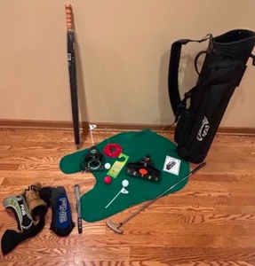 lot 332 image: Golf End of the Day Lot Including a Callaway Golf Bag, Ping Club Covers, Electronic Practice Putters & More