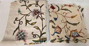lot 284 image: Vintage Crewel Work Sample Fabric Pieces