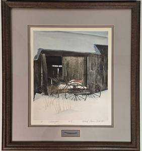 lot 322 image: Vintage 1982 Framed & Signed Richard James Doyle Yesterday Lithograph