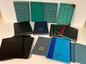 lot 351 image: Antique Vintage Lot of LEDGER,Tablet, Journals & Record BOOKS - Qty 19