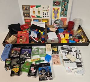 lot 367 image: WANT TO BECOME a MAGICIAN Large Lot of Tricks & Contraptions to Amaze People