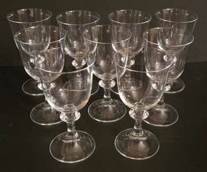 lot 378 image: Vintage Crystal Wine Glasses Old Stuben Style - Qty 9