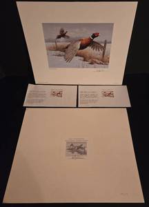 lot 379 image: 2007 Minnesota Pheasant Habitat Print & Stamps by JIM HAUTMAN