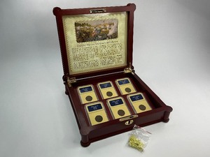 6pc Civil War Era 2 Cent Collection in Cherrywood Box
