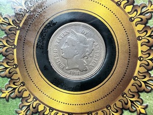 1868 3 Cent Nickel in Mini Folio