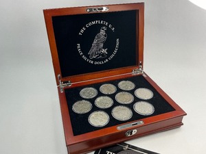 10pc Silver Peace Dollar Collection w1921 Key Date and Display Box
