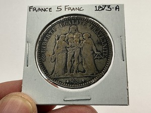 1873-A France 5 Francs Silver Coin