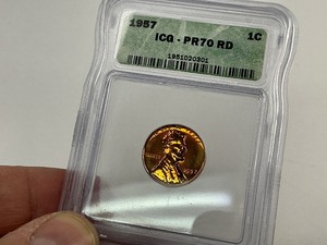 1957 PR70 RD Wheat Cent