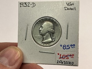 1932-D Key Date Silver Washington Quarter