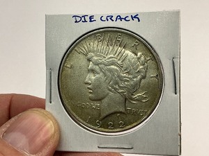 1922-D Silver Peace Dollar w Die Crack