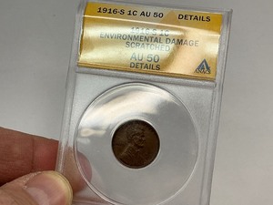 1916-S ANACS Graded Lincoln Cent
