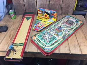 lot 145 image: 3 Vintage Tin-Toy Partial Game Sets
