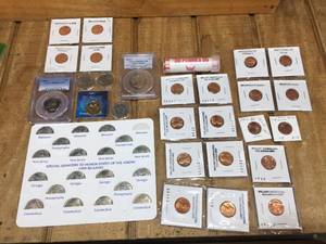 lot 169 image: Group State Quarters - BU Cents - Bicentennial - Nickel