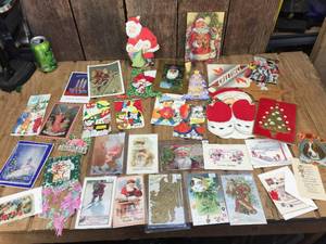 lot 171 image: Group VintageAntique Christmas Cards - Postcards