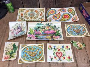 lot 175 image: Group Vintage Water Transfer DecalDecorations