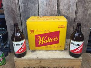 lot 212 image: Vintage Walters Cardboard Beer Crate - Bottles