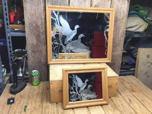 lot 217 image: Vintage Woodducks Frosted Mirrors