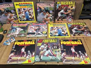 lot 228 image: Vintage 1980s Baseball - Football Sticker Albums