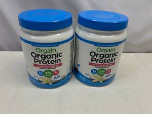 MM. 2x 18oz Orgain Organic Protein Powder-Vanilla
