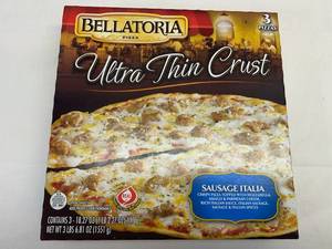 C. 3x18.20oz(1 box) Bellatoria Ultra Thin Crust Sausage Italia Pizza