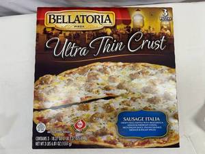 C. 3x18.20oz(1 box) Bellatoria Ultra Thin Crust Sausage Italia Pizza