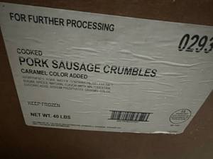 C. 40lbs Pork Sausage Crumbles