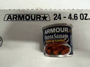 KK. 24x 4.6oz Armour Vienna Sausage-BBQ Flavor