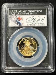 lot 01 image: 2000-W $10 PROOF AMERICAN GOLD EAGLE PCGS PR69DCAM