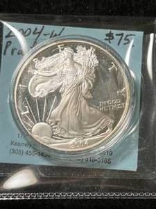 lot 04 image: 2004-W PROOF AMERICAN SILVER EAGLE IN AIRTITE